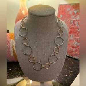 Alfani Gold and Silver Tone Hoop Necklace